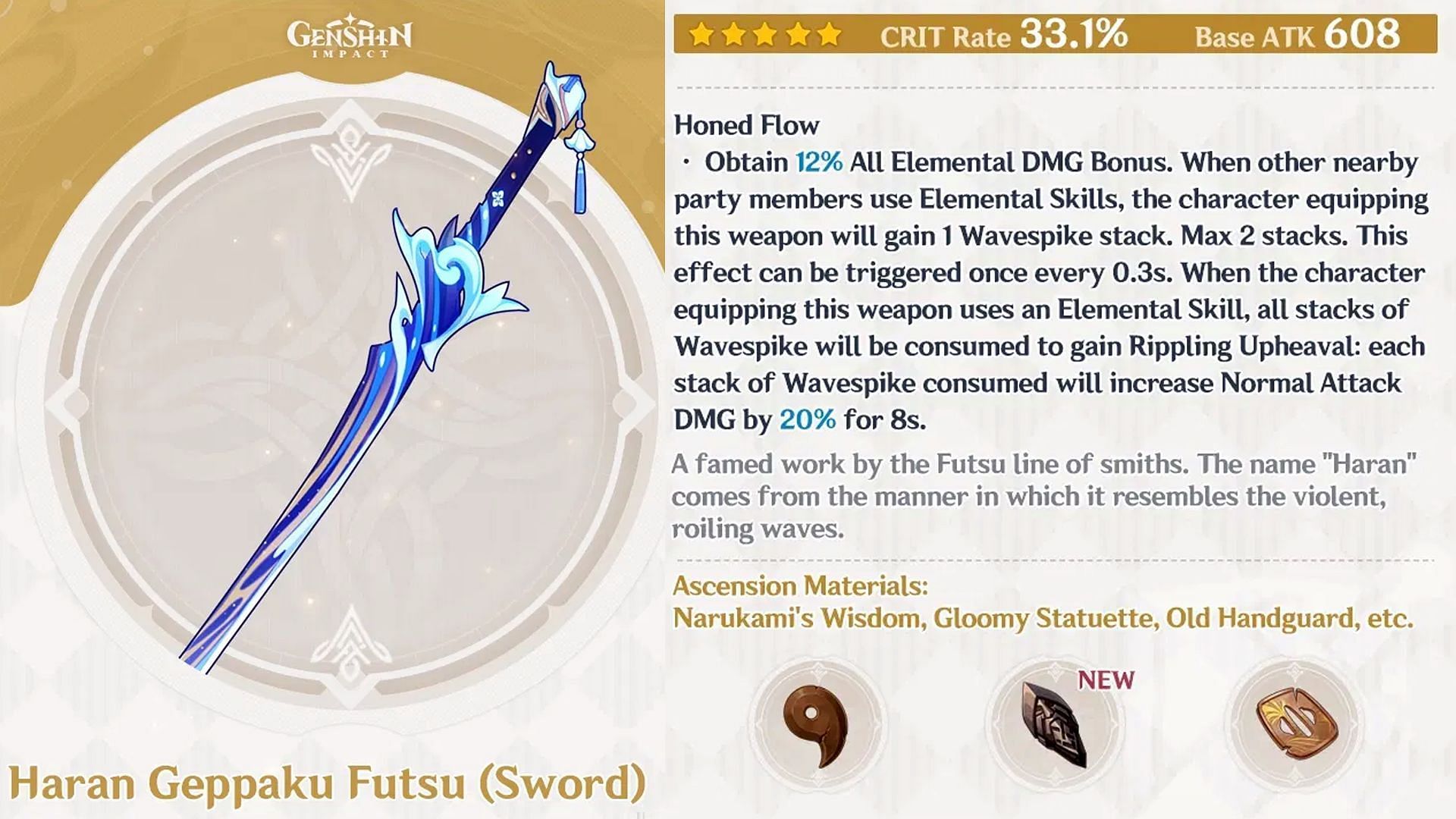 5-star Sword Haran Geppaku Futsu (Image via HoYoverse)
